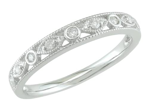 White Gold Diamond Stackable Ring