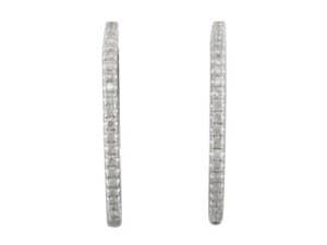Thin Diamond Hoop Earrings