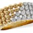 Two-Tone Beaded Diamond Wide Band