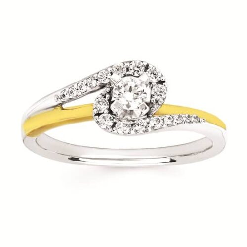 Two Tone, Fully Set Engagement Ring