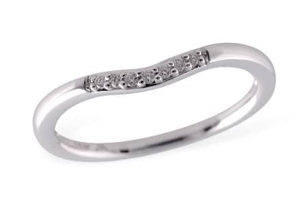 White Gold Curved Diamond Band