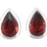 White Gold Bezel Set Garnet Studs