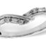 White Gold Curved Round & Baguette Diamond Ring