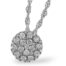 White Gold Diamond Cluster Necklace