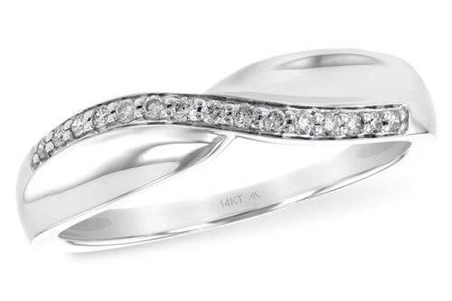 White Gold Diamond Crossover Ring