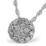 White Gold Pavé Disc Necklace