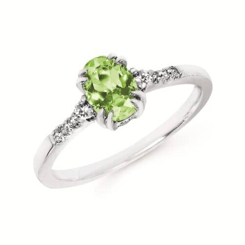 White Gold Peridot Ring