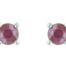 White Gold Ruby Stud Earrings