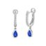 White Gold Sapphire and Diamond Dangle Earrings