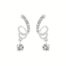 White Gold Squiggle Dangle Earrings