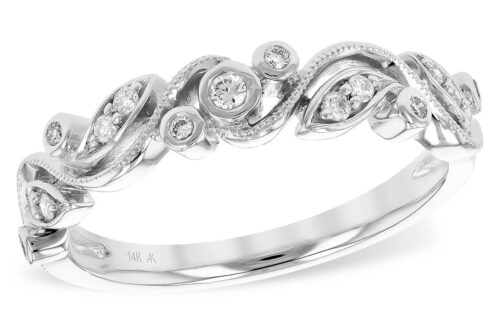 White Gold Vine & Leaf Diamond Band