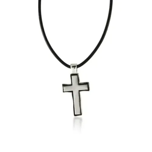 Cross Pendant on Leather Cord