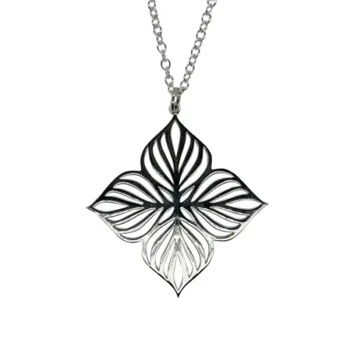 Large Silver Flower Pendant