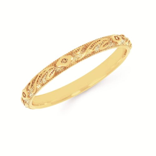 Yellow Gold Carved Band
