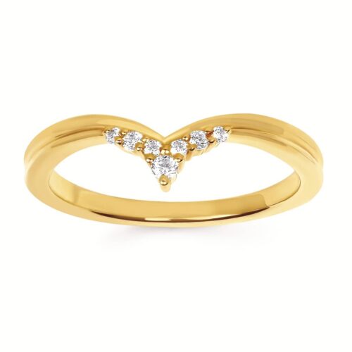 Yellow Gold Diamond Chevron Band