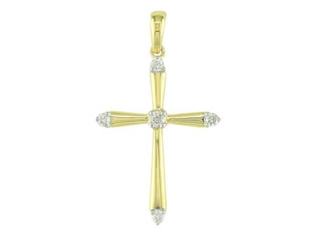 Yellow Gold Diamond Cross