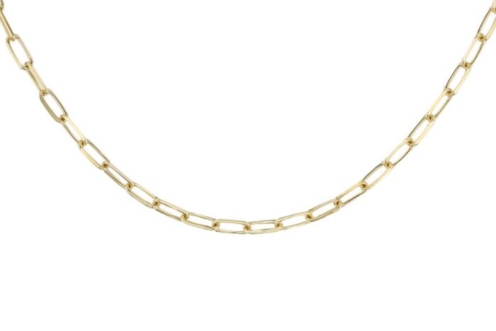 Yellow Gold Paperclip Chain