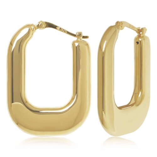 Yellow Gold Square Hoops Yellow Gold Square Hoops