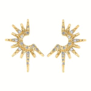 Yellow Gold Sunburst Earrings