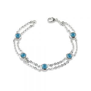 Silver Blue Topaz Bracelet A1633-7-BT