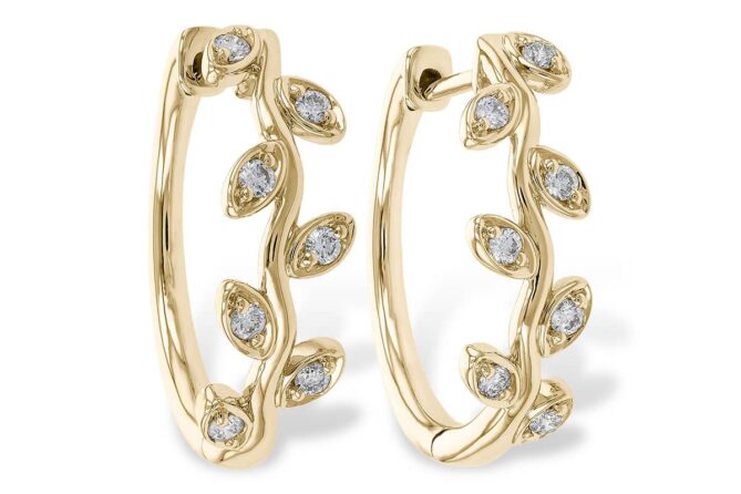 Vine Diamond Hoop Earrings