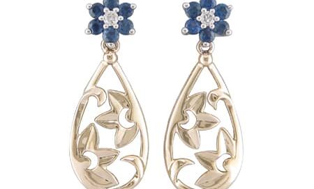 Floral Sapphire Earrings