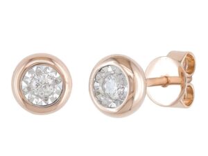Rose Gold Diamond Stud Earrings
