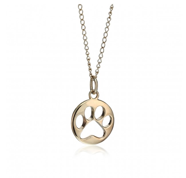 Gold Paw Print Pendant for Sale