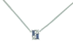 Sapphire and Diamond Fashion Pendant with Chain