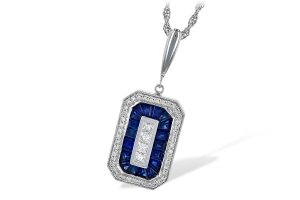 Diamond and Sapphire Necklace