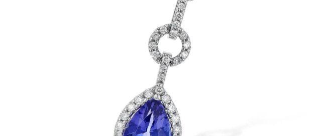 Tanzanite Diamond Halo Pendant