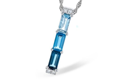 Blue Topaz and Diamond Bar Necklace