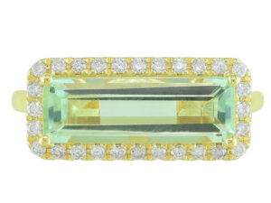 Prasiolite and Diamond Fashion Ring